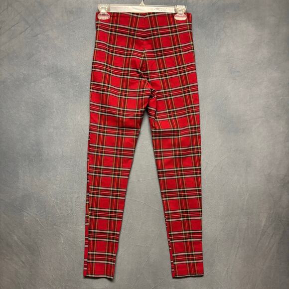 Zara Basic Plaid Pant Grunge Dark Academia School Girl Tight Skinny Womens Small - Picture 2 of 7